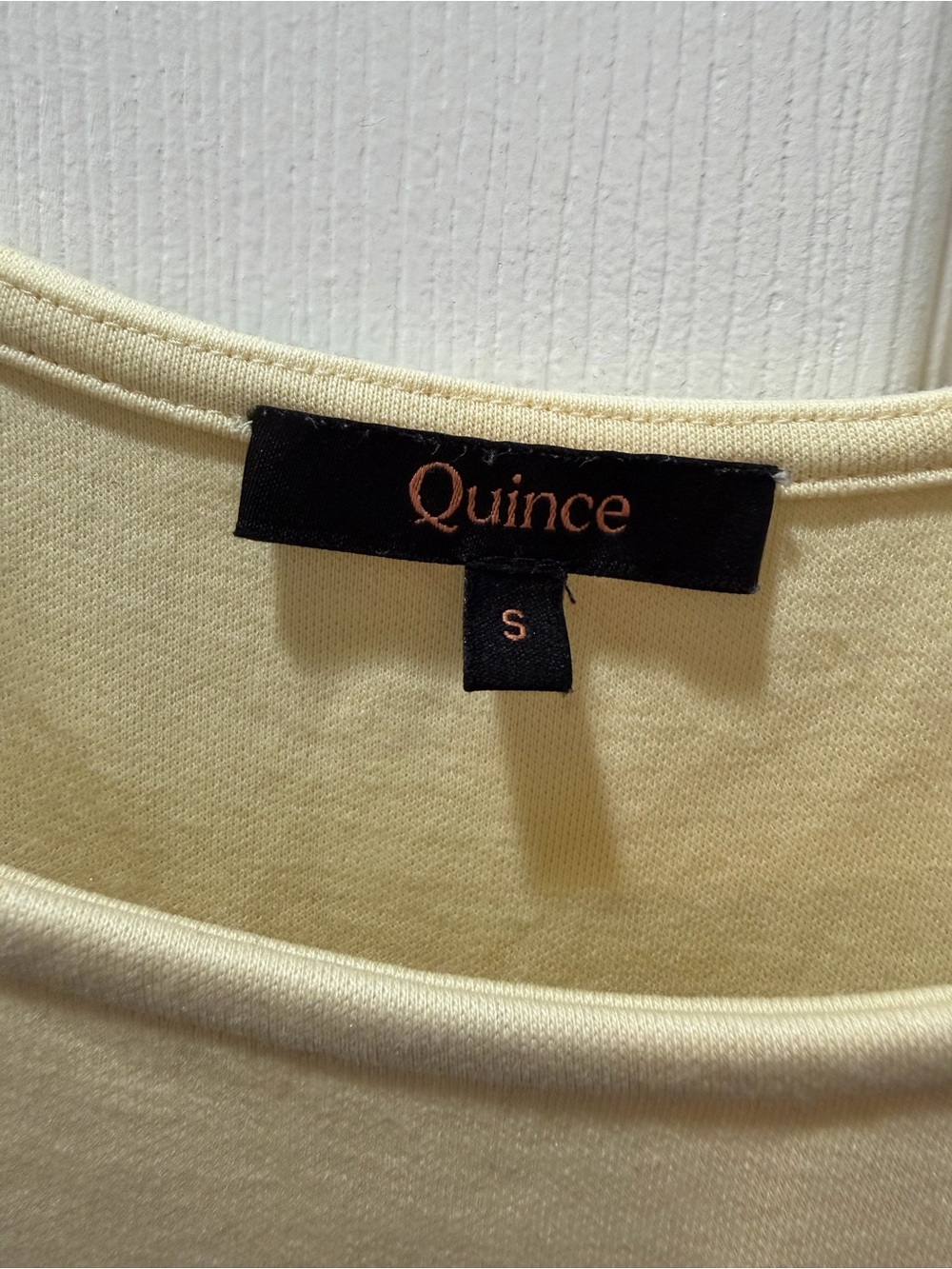 Quince Cotton Mixed Media Tank Dress Pale Custard Yellow Small - Picture 4 of 10